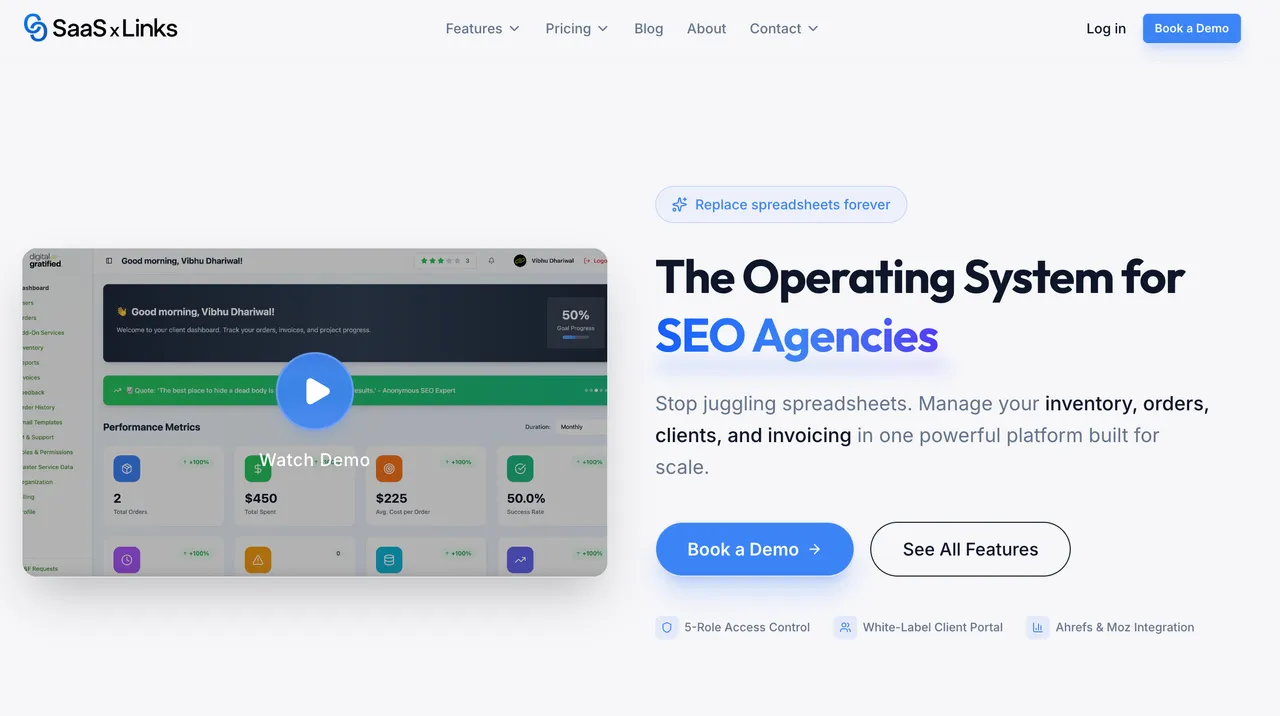 SaaSxLinks interface